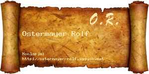 Ostermayer Rolf névjegykártya